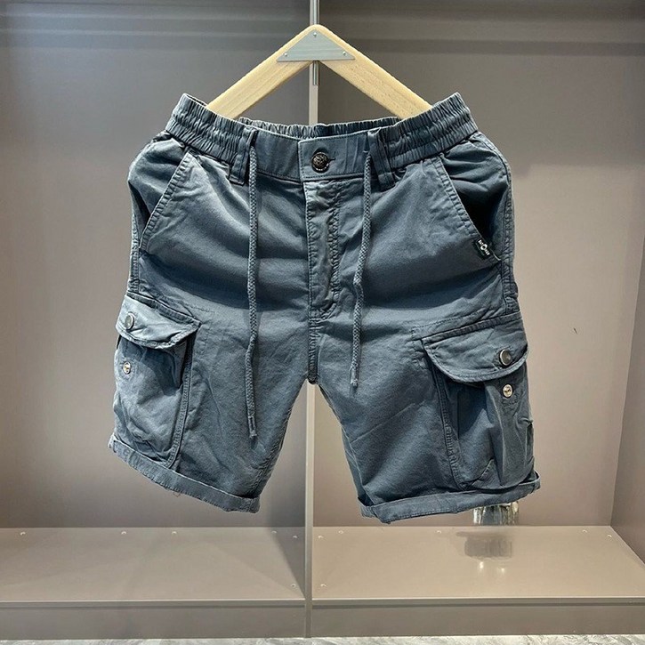 다용도 작업복 반바지 남성용 루즈핏 대형 얇은 편안한 5부 반바지