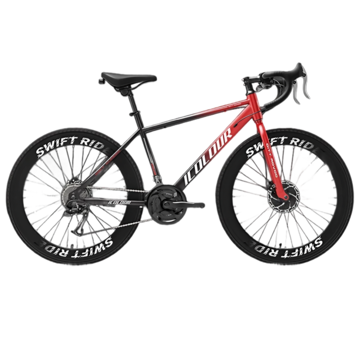 ICOLOUR 초경량 로드자전거 트랙 사이클 입문용 60mm 휠셋, 24세트, 165cm, 레드