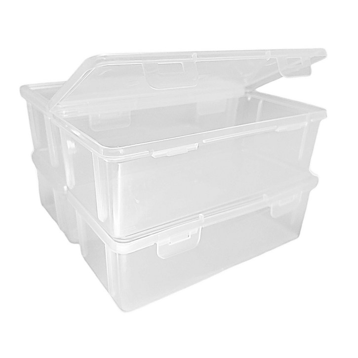 다용도 달기담 투명 플라스틱 필통 수납함 케이스 문구박스, 4개, 투명계열