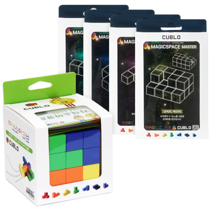 매직큐브 큐블로 국산 자석블럭 자석소마큐브  4종 카드초중고마