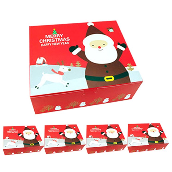 도나앤데코 크리스마스 선물 포장상자 산타 원터치박스 소, 레드, 5개입 - 쇼핑뉴스
