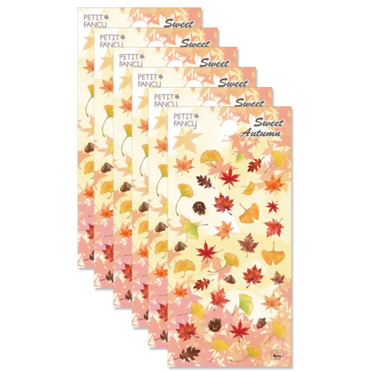 쁘띠팬시 sweet autumn 스티커 DA5413, 혼합 색상, 6개 - 쇼핑뉴스