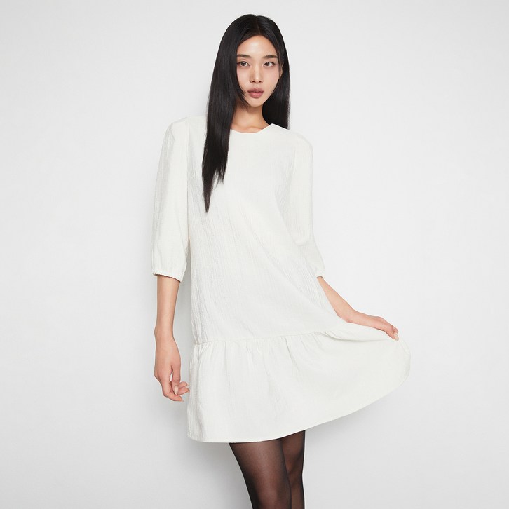 미쏘 여성용 라운드넥 미니 원피스