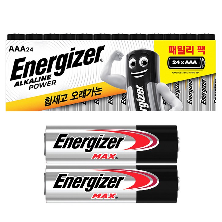 에너자이저 알카라인 패밀리팩 AAA 24입 + 맥스 AA 2입 기획팩, 26개입, 1개 - 쇼핑뉴스