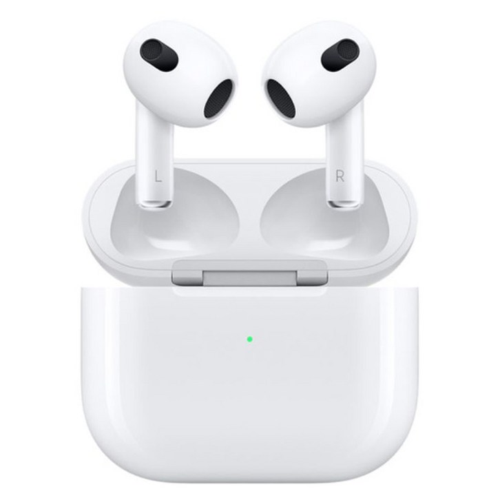 Apple 2022 에어팟 3세대 유선 충전 블루투스 이어폰, 화이트, MPNY3KHA