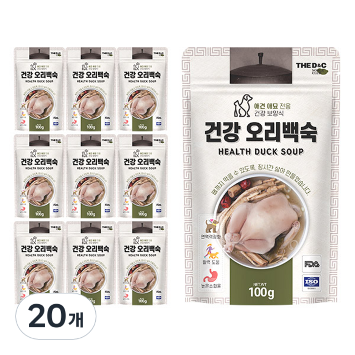 더독 건강 백숙 시리즈 파우치, 오리백숙, 100g, 20개 더독 건강 백숙 시리즈 파우치, 오리백숙, 100g, 20개
