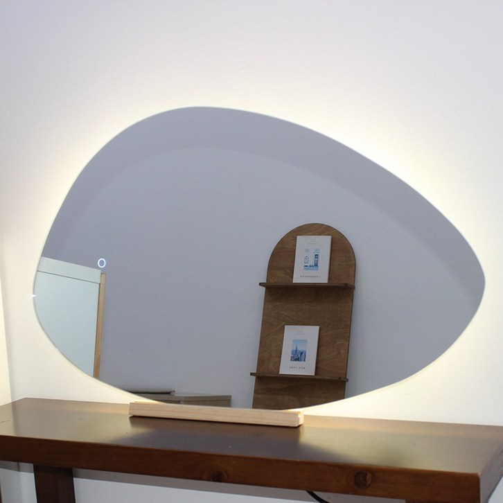 KC인증 터치형 3색변환 LED 비정형망고 간접등 벽걸이 인테리어 탁상 화장대 조명거울