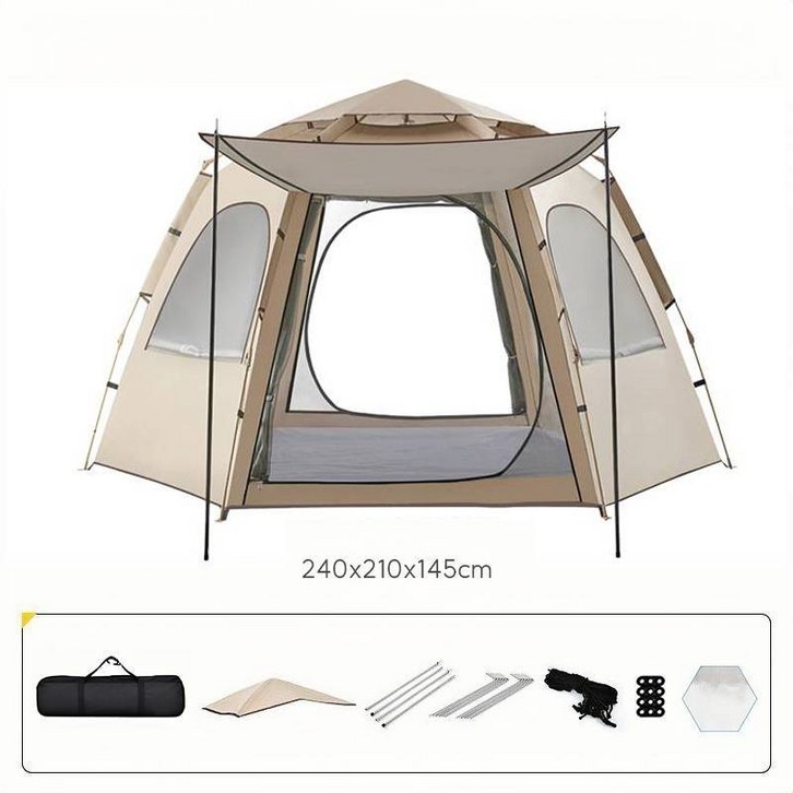 캠핑텐트 쌍문창 육각형 원터치텐트 방습 매트수납팩 증정