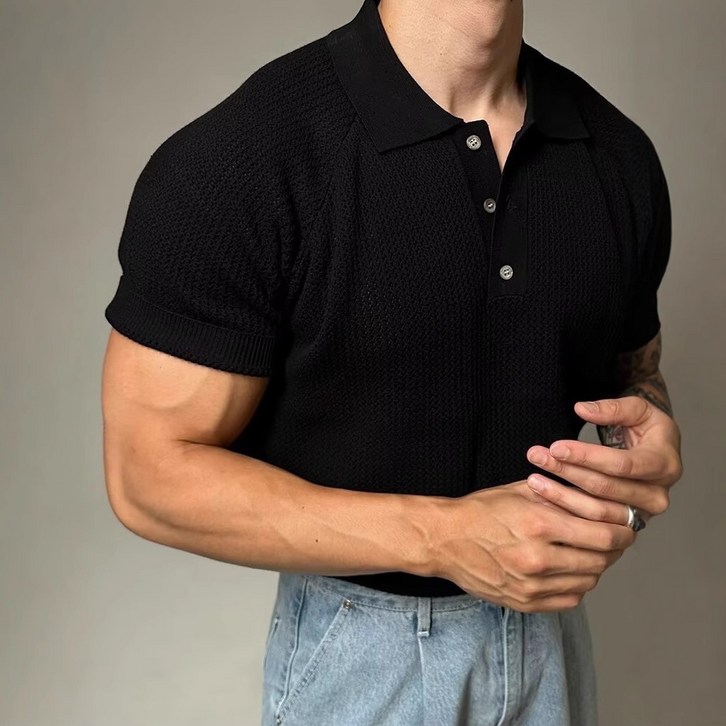 ANYOU 남성용 머슬핏반팔 어깨가넓 어보이는옷 쫀득 분또 머슬핏 반팔 티셔츠