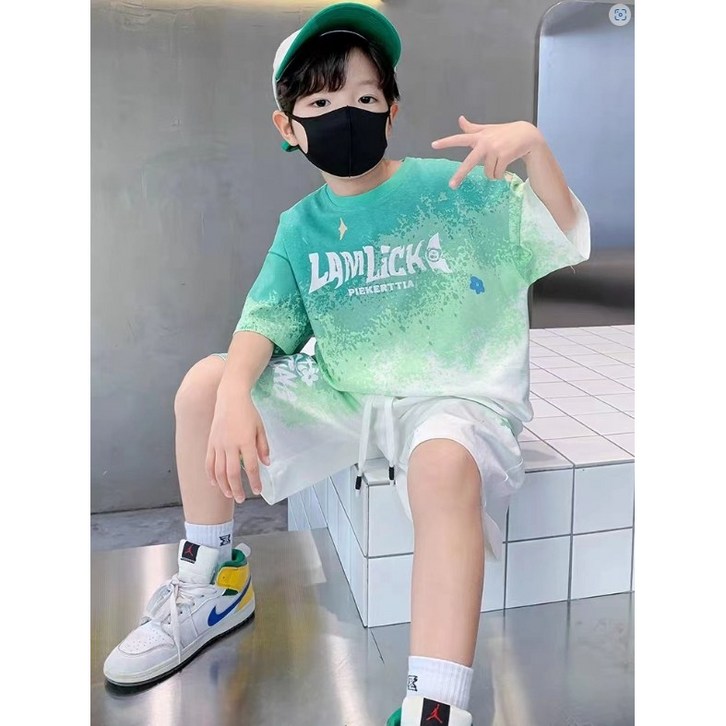 아이짱 초등학생 남아 LAM 여름 반팔티셔츠반바지 상하세트 140170