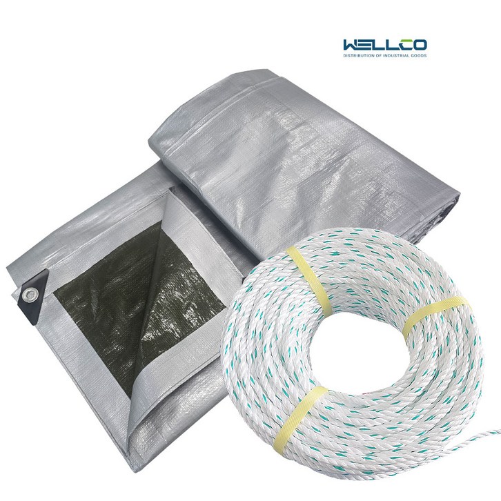 웰코몰 방수포 그라운드시트  국산PP로프 세트