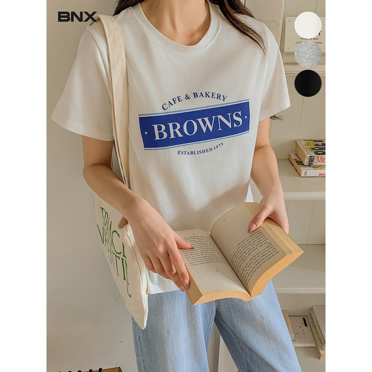 BNX 여성 브라운스 프린팅 반팔 티셔츠