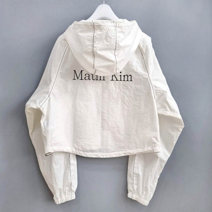 백화점 정품 마뗑킴 MATIN KIM 크롭 후드 마땡킴 자켓 코팅 바람막이 점퍼 IVORY, MK2400JP039MIV 백화점 정품 마뗑킴 MATIN KIM 크롭 후드 마땡킴 자켓 코팅 바람막이 점퍼 IVORY, MK2400JP039MIV