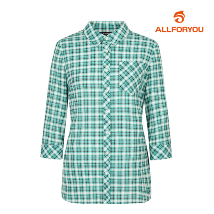 올포유 여성 체크 카라 블라우스 ALBLK4461804