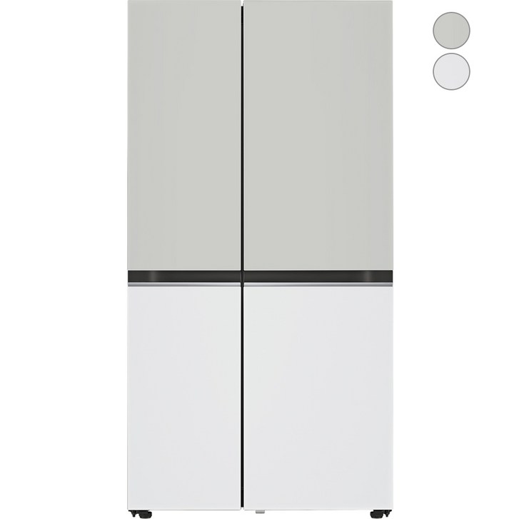 엘지노크온냉장고 [색상선택형] LG전자 디오스 오브제컬렉션 양문형냉장고 S834AAA12 메탈 방문설치