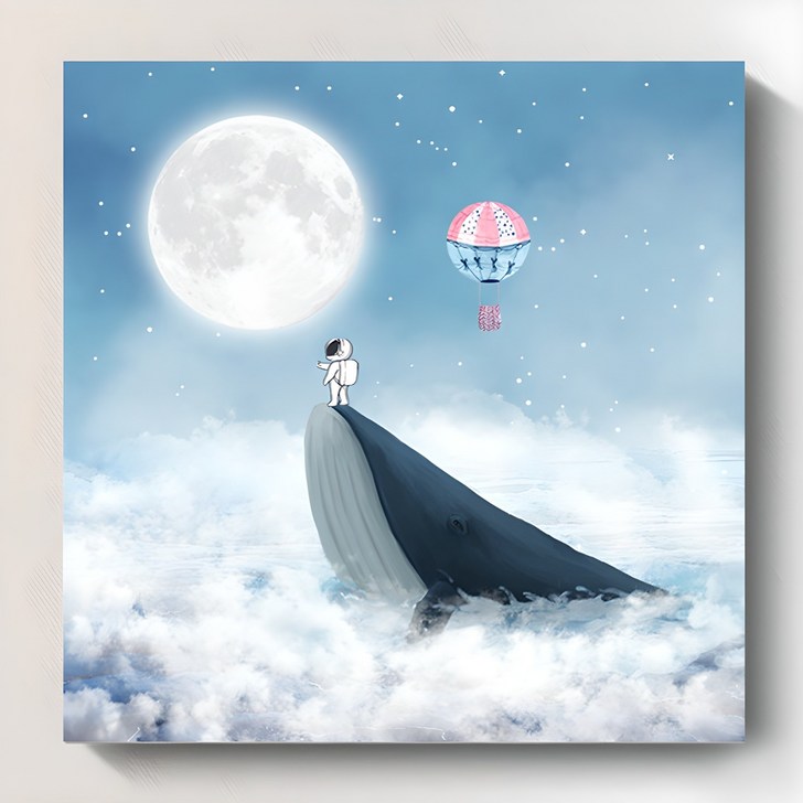 들꽃화방 고래 캔버스 액자 벽화 실내 인테리어 홈 장식 아이템 그림