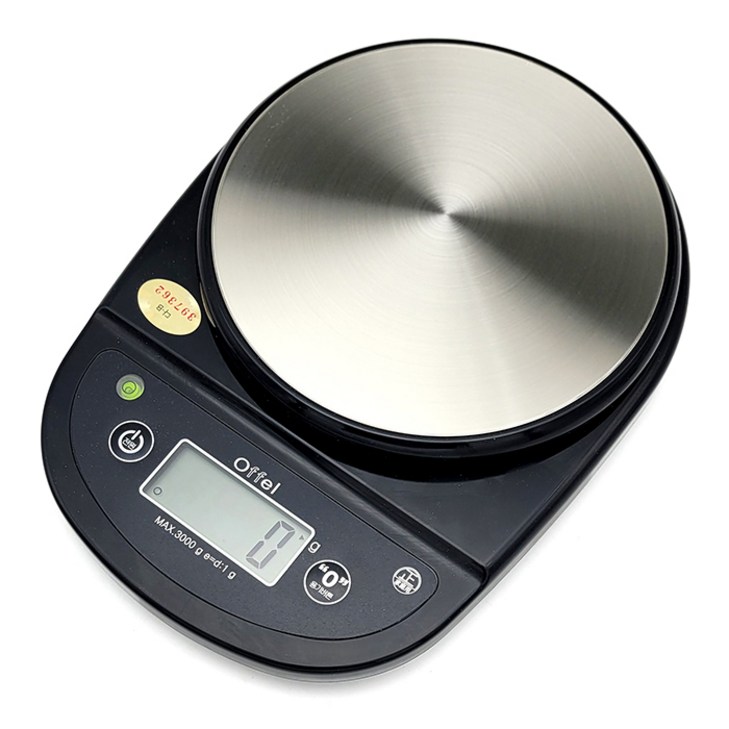 오펠 대용량 주방저울, 블랙, OF3004BSS, 3kg