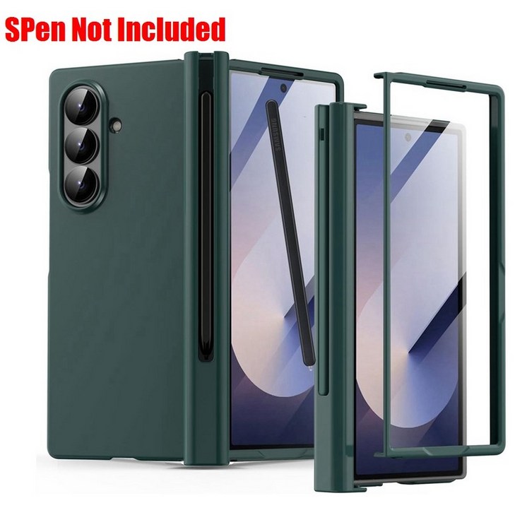 갤럭시 Z 폴드 7 케이스 투명 내장 스크린 보호필름 S펜 홀더 풀 바디 케이스 6 5 4 3 호환