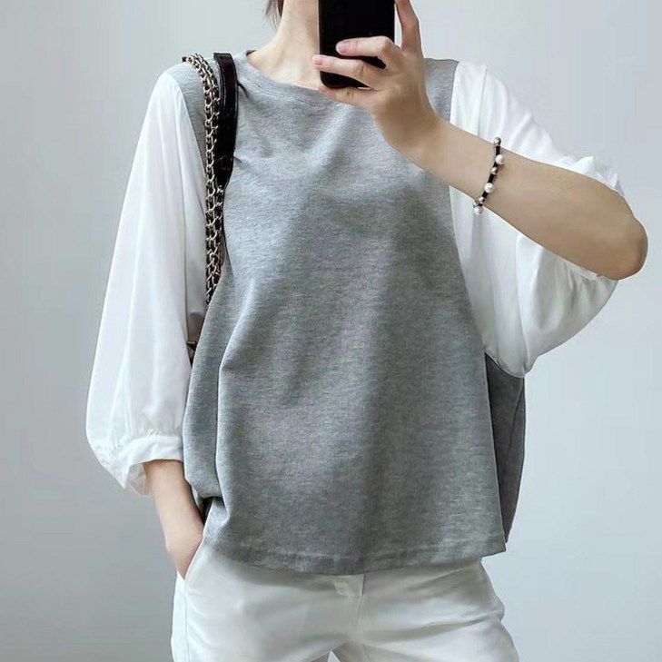 딜리아 벌룬퍼프 9부 블라우스(5color) 데일리 데이트룩 하객룩 오피스룩