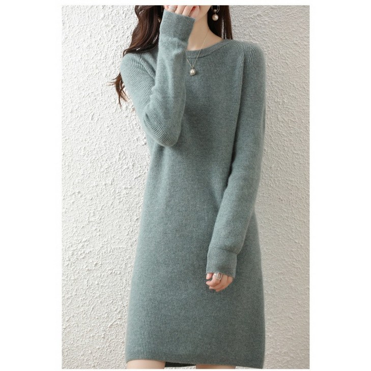 COSYEVNO 여성 니트 원피스 겨울 신상 슬림핏 심플 엘레강스 패션 데일리 편안한 스커트 tzk3