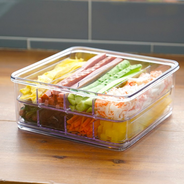 스카이락 점보 2호 직인케이스 8칸김밥용기 밀폐용기