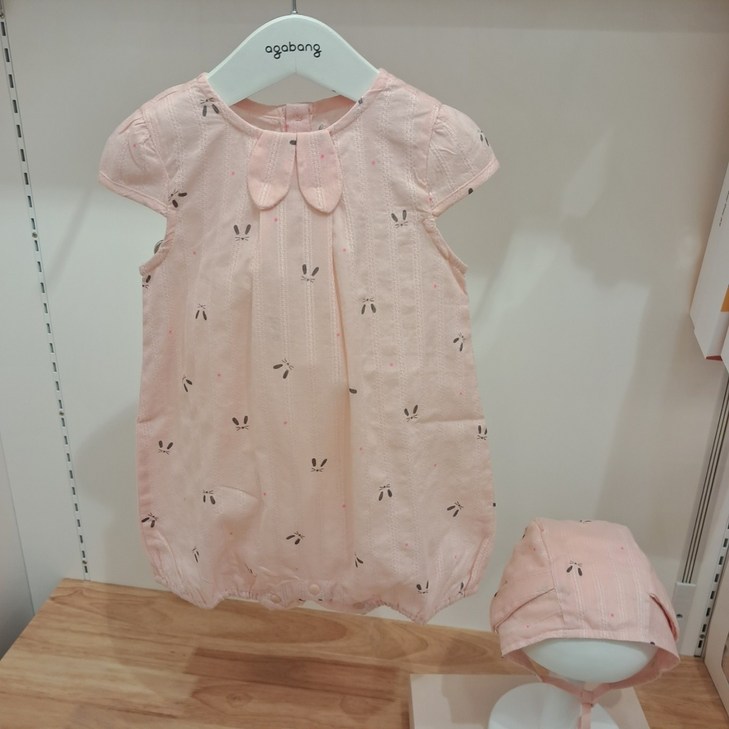 아가방  초특가세일~~ 시원한 소재의 러블리 캡소매 외출우주복 ~~귀여운 토끼 모자도드려요~~