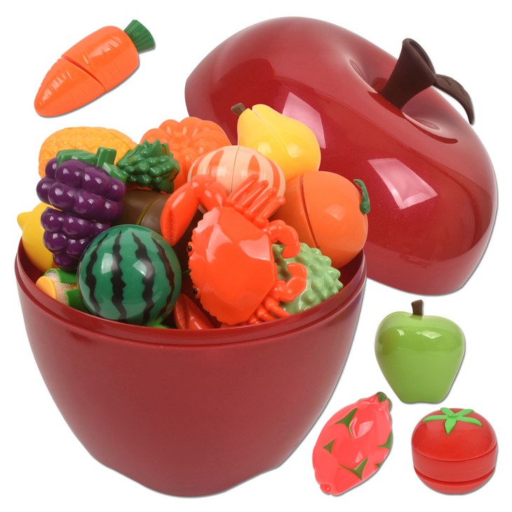 테이스티 싹뚝 컷팅 사과 보관통 소꿉 주방놀이 37p 세트