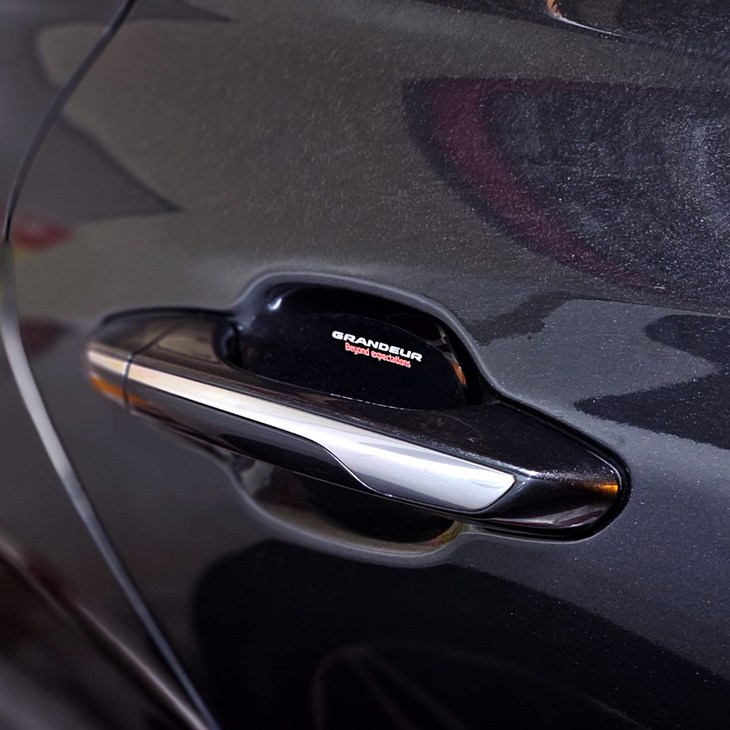 비브랜드와이앤유레터링 인쇄 차 손잡이 투명 도어컵 데칼스티커 랩핑 보호필름 용품 더뉴그랜저 호환