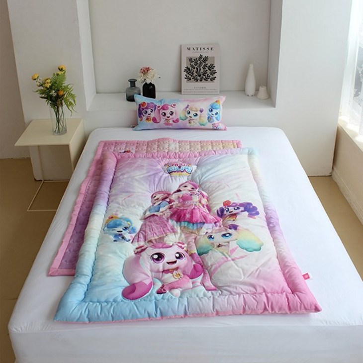 코알라컴퍼니 새콤달콤 캐치티니핑 국내생산 아동 차렵이불세트 이불 패드 베개솜포함