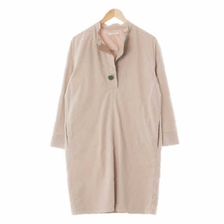 8609 더아이잗 진저베이지 레이온혼방 메탈버튼루즈핏긴팔원피스 8890160