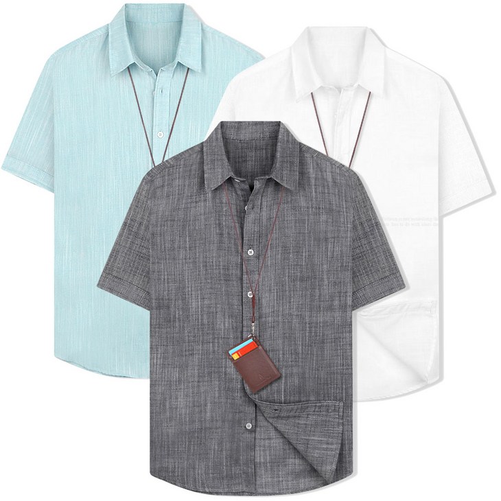 남성 린넨 반팔셔츠 여름 구김없는 마셔츠 마남방 정장 와이셔츠 남자 빅사이즈 95130