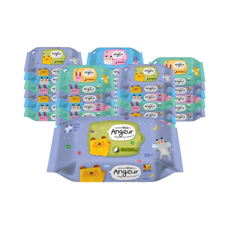 앙쥬르 45 물티슈 휴대용 랜덤 발송 45gsm