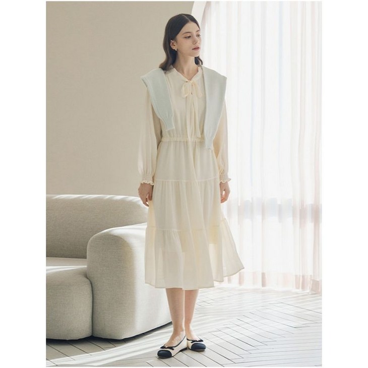 숲 티어드 쉬폰 롱 원피스 SB2OPJ1