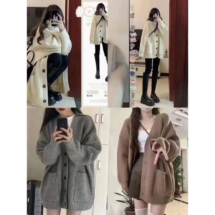 루즈핏기본니트루즈카디건QF364 루즈핏기본니트루즈카디건QF364