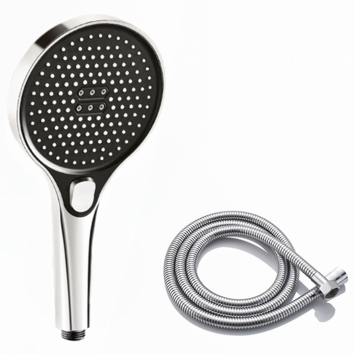 ZIHAO 샤워기헤드 초강력 3단 호스 세트, 은색, 1개