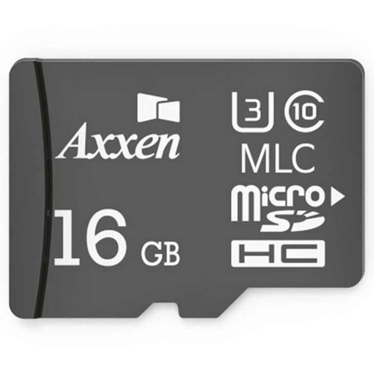 액센 블랙박스용 Black 마이크로 SD 카드 Class10 U3 MLC, 16GB