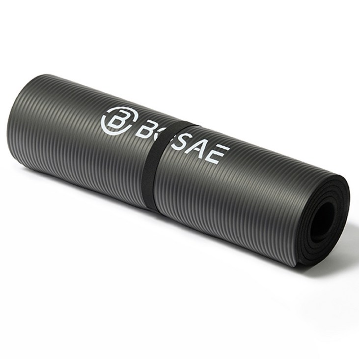 보새 NBR 요가매트 10mm  매트 스트랩 세트, 블랙, 1개