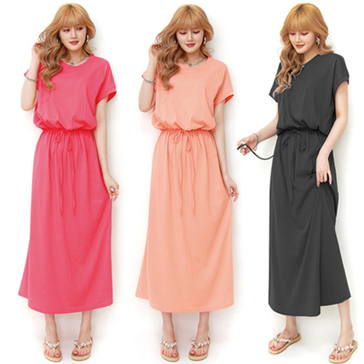 통통마녀  바네 허리끈 원피스 88까지 6컬러  빅사이즈