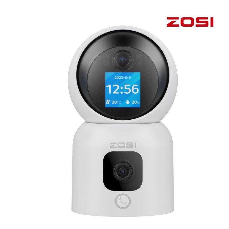ZOSI C528M 2K 듀얼 감시화면 영상통화 스마트 홈 카메라 CCTV 실내용600만 화소, C528M