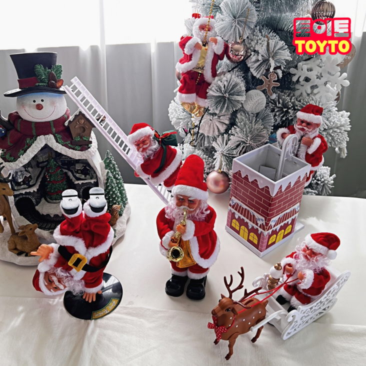 크리스마스 줄타는 산타 인형 움직이는 산타클로스 장난감 춤추는 인형 선물
