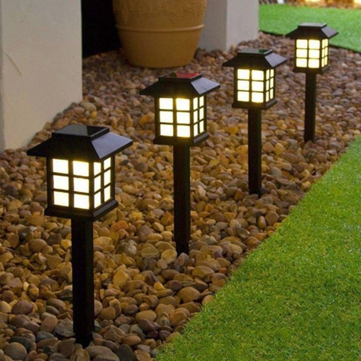 CKLIVING 태양열 야외 조명 정원등 잔디등 LED, 노란색4P