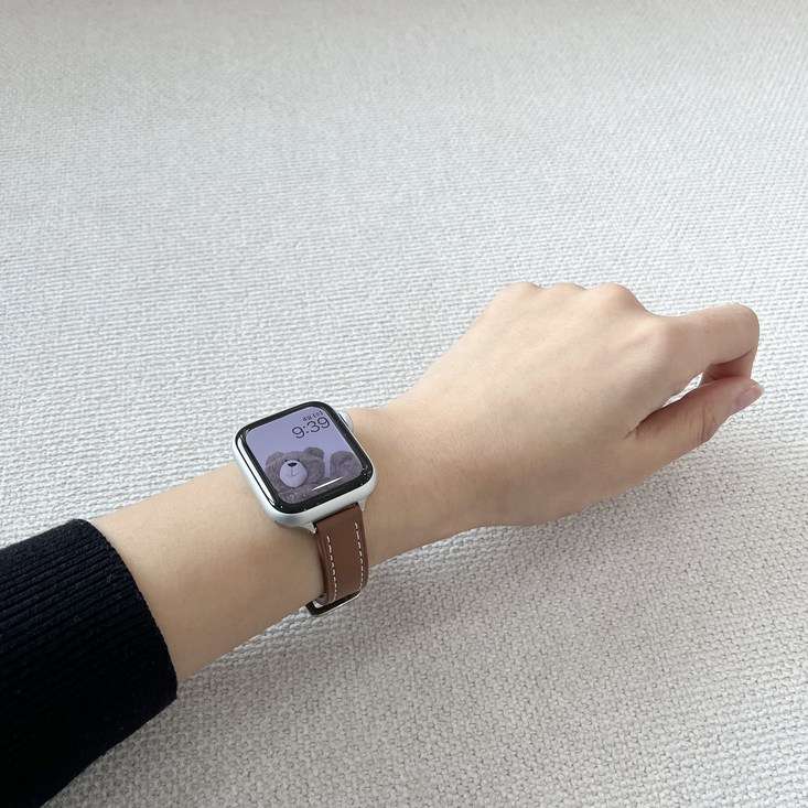 지바 애플워치 호환 슬림 가죽 스트랩