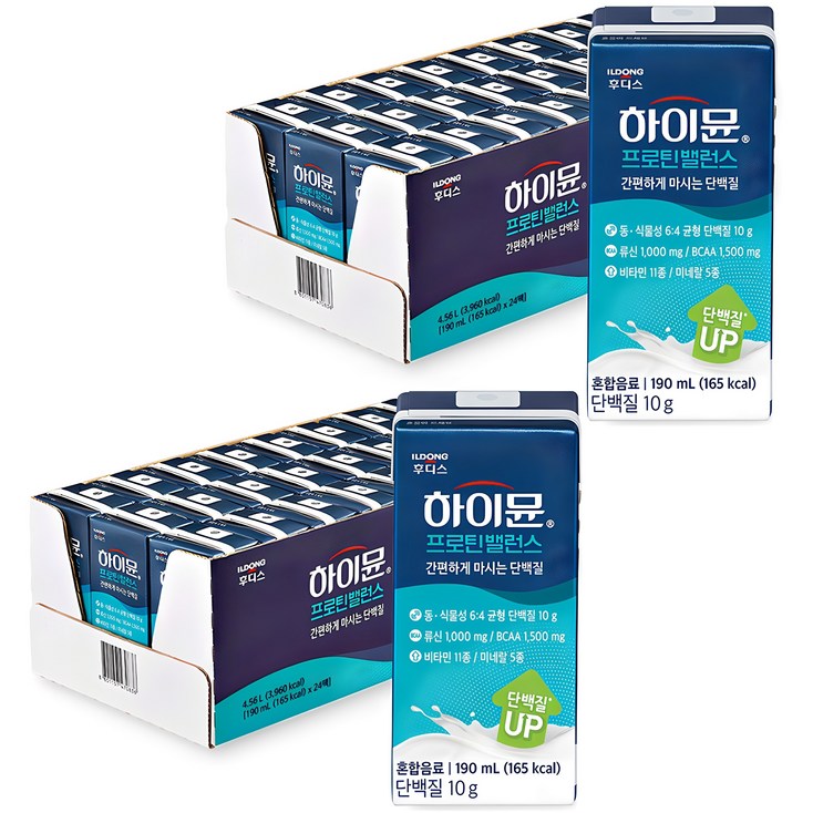 하이뮨 프로틴 밸런스 드링크믹스 RTD, 190ml, 48개 하이뮨 프로틴 밸런스 드링크믹스 RTD, 190ml, 48개