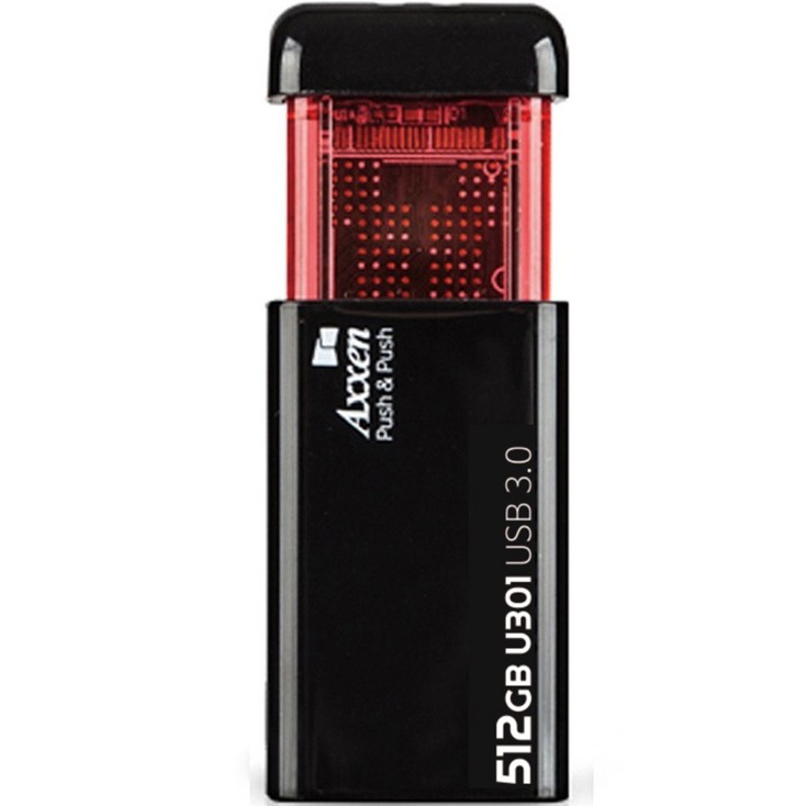 액센 클릭형 초고속 USB 메모리 U301 Push USB3.0, 512GB - 투데이밈