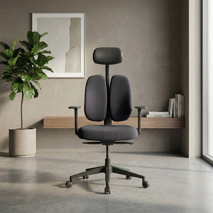 듀오백 골드 사무용 의자 D2500GDAS, 블랙