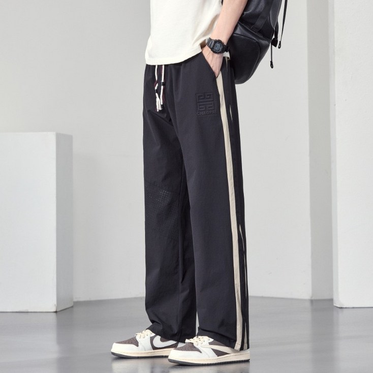 누베스 사이드라인 와이드 밴딩 팬츠