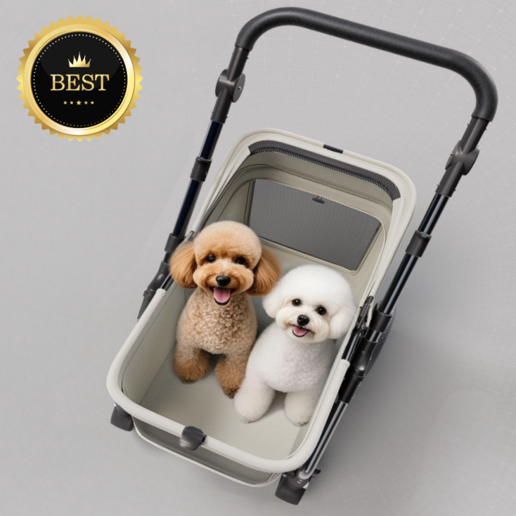 지오펫 강아지 유모차 개모차 애견 고양이 대형견 개 웨건 반려견 중형견 소형 저상형 소형견, 스톤 그레이