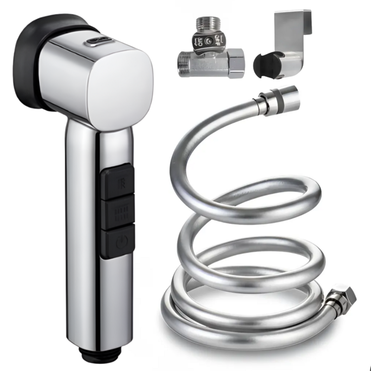 매직건 욕실 청소건 스프레이 LIGHT물때방지호스스패너T밸브, 1세트, 실버