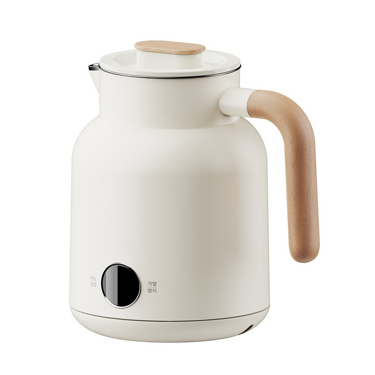 다룸 온도조절 멜로우 전기포트 보온 커피포트 1L, 퓨어 바닐라