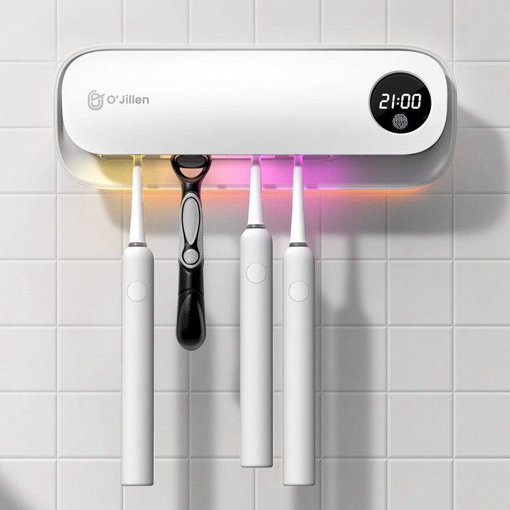 오지렌 가정용 AI 스마트 UVC LED 칫솔 살균기, 화이트